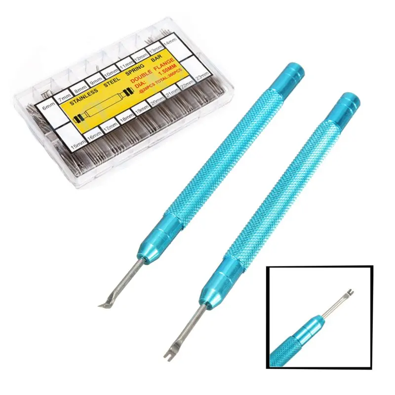 

Deluxe 2Pcs Watch Hand Remover Puller + 360pcs Spring Bars Repair Tool Set Kit Hot Selling