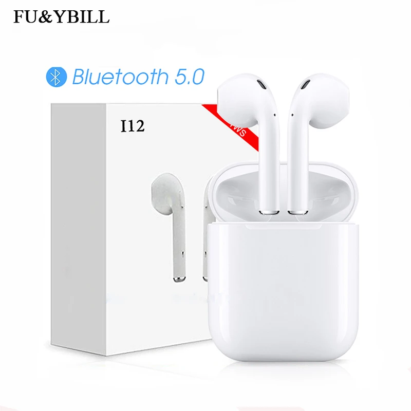 

Fu&y Bill 2019 New I12 Tws Bluetooth Earphone Wireless Touch Control Earbuds 3D Surround Sound & Charging Case for Phone Headset