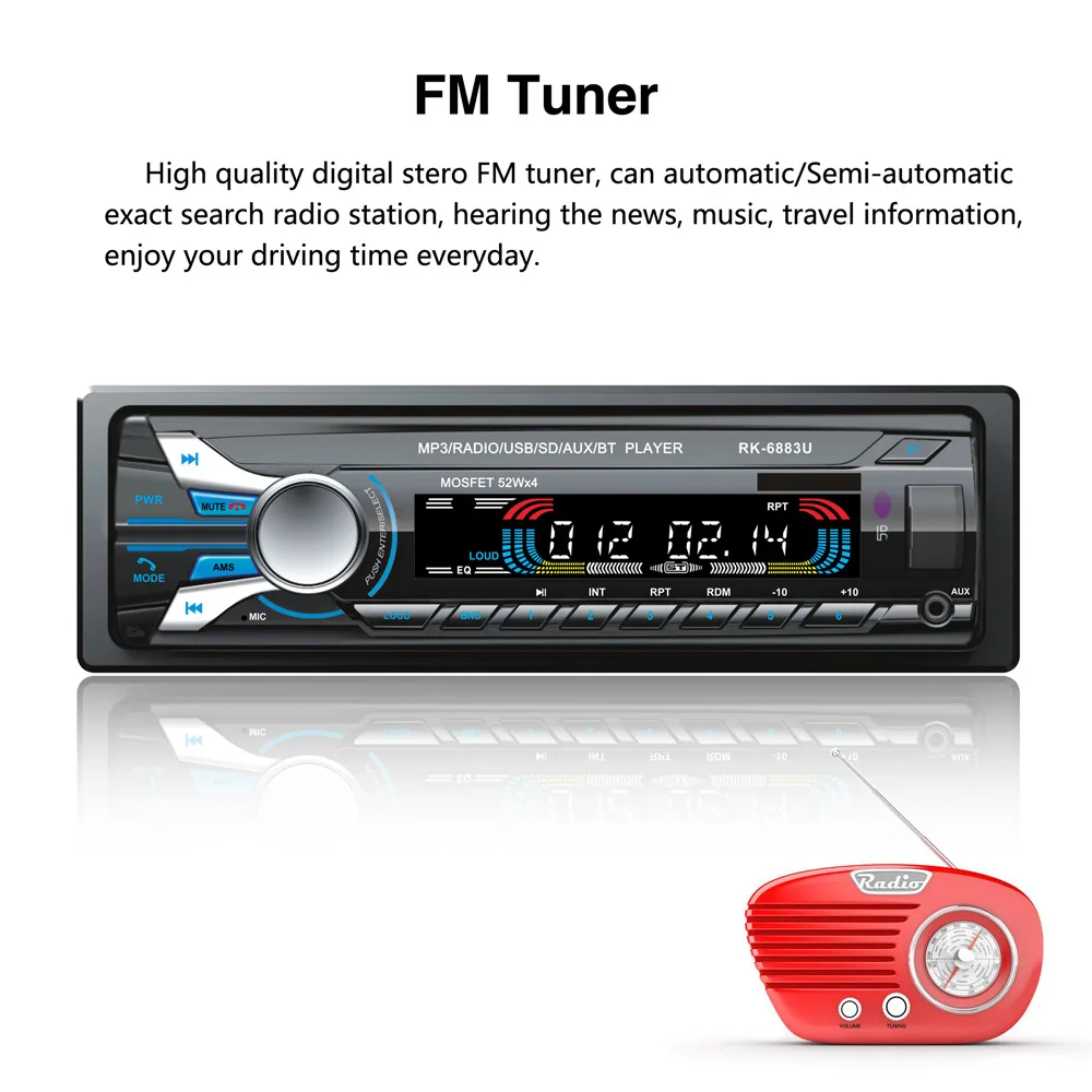 Универсальный Съемный Автомобильный MP3 плеер стерео система с Bluetooth разъемом для