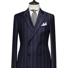 Новое поступление костюмы для шафера полосатые мужские костюмы bule fashion Terno Slim модные свадебные/вечерние/Выпускные/лучшие смокинги(куртка+ брюки+ галстук