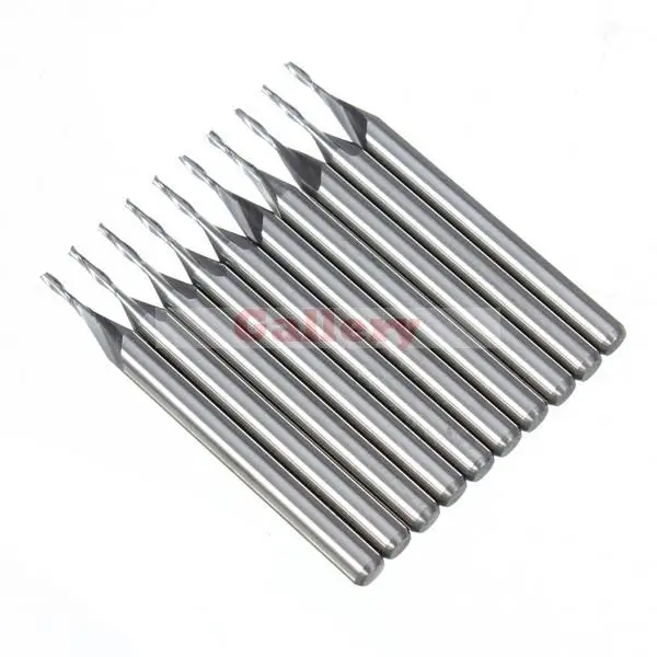 

2 Sets Lot 10 Pcs 1.0mm 4mm Cel Flute Carbide Flat Nose End Mills Router Bit 1