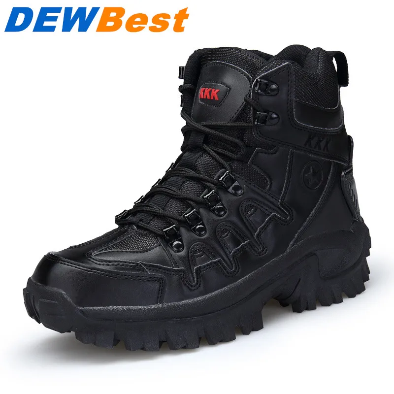 

New Boots Men Durable & Non-slip Rubber Outsole Military Shoes Men Lace-up Waterproof Safety Shoes Men