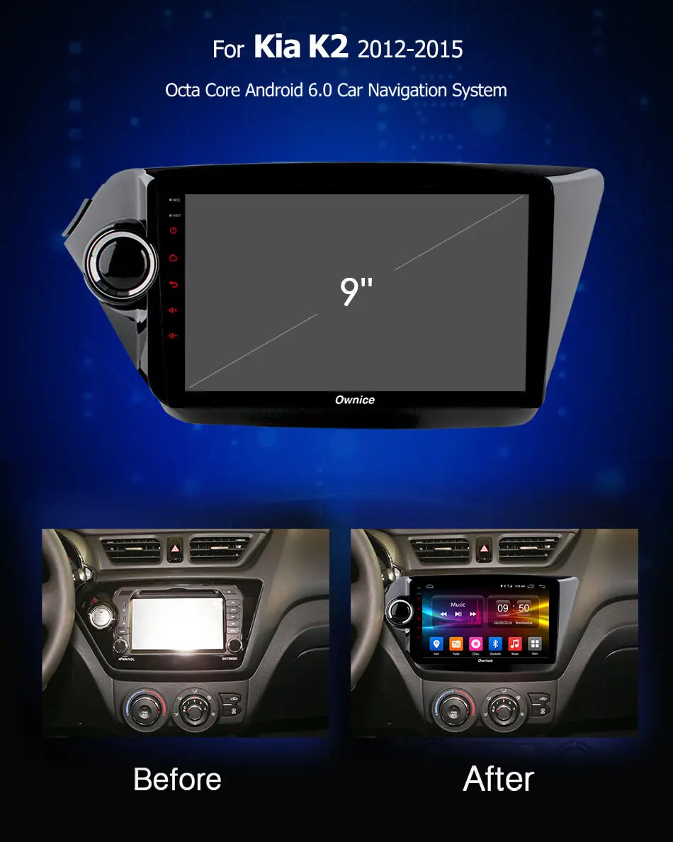 Clearance 9" IPS Android 9.0 Car DVD Player For KIA RIO 2 3 K2 2012-2015 Sedan Octa 8 Core 4GB+32GB GPS Navi ADAS Radio Stereo DSP CarPlay 2