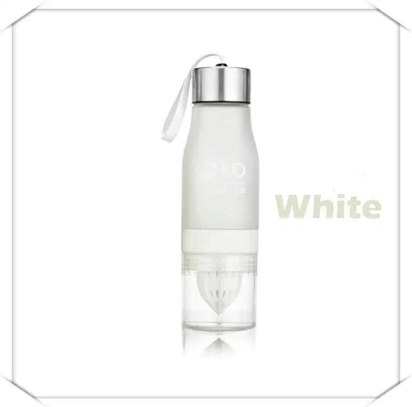 Рождественский подарок 650 мл бутылка для воды пластиковая бутылка для вливания фруктов для заварки напитков на открытом воздухе спортивный сок лимон портативный чайник - Цвет: Белый