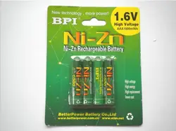 4 шт./лот 1.6 В Ni-Zn 1.6 В 1000mwh AAA аккумуляторная батарея nizn перезаряжаемый аккумулятор