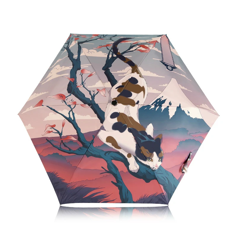 Easyzreal Ethereal Cat Anti UV Umbrella Rain Umbre...