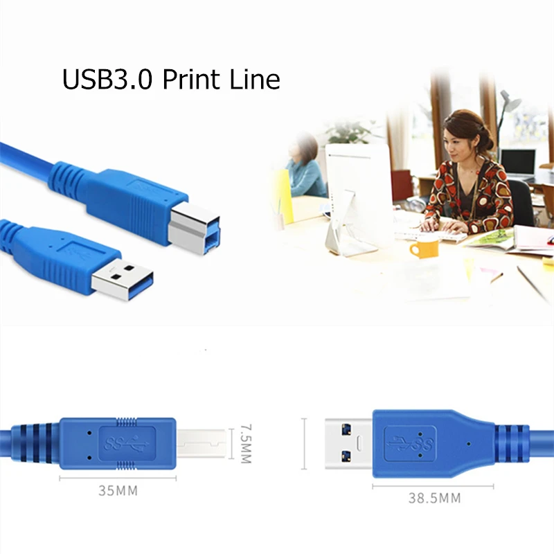 Trumsoon USB 3.0 Printer Cable USB3.0 Type A Male to B Male Extension Print Cord Wire Sync Data Cable for PC Printer Trumsoon USB 3.0 Printer Cable USB3.0 Type A Male to B Male Extension Print Cord Wire Sync Data Cable for PC Printer