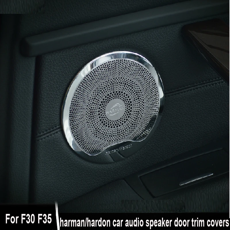 4 шт. нержавеющая сталь harman/тяжело car audio спикер ДВЕРИ ОТДЕЛКОЙ Чехлы для bmw Новый 3