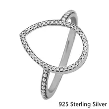 2017 nueva plata Anillos estilo europeo joyería 925 plata esterlina anillo de lágrima para las mujeres original moda Amuletos DIY