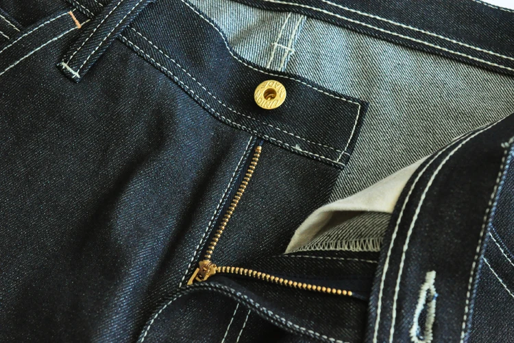 SauceZhan 266XX Shorts Jeans Man Raw Denim Jeans Knee Length Selvedge Denim Jeans Mens Jeans Indigo Straight Casual