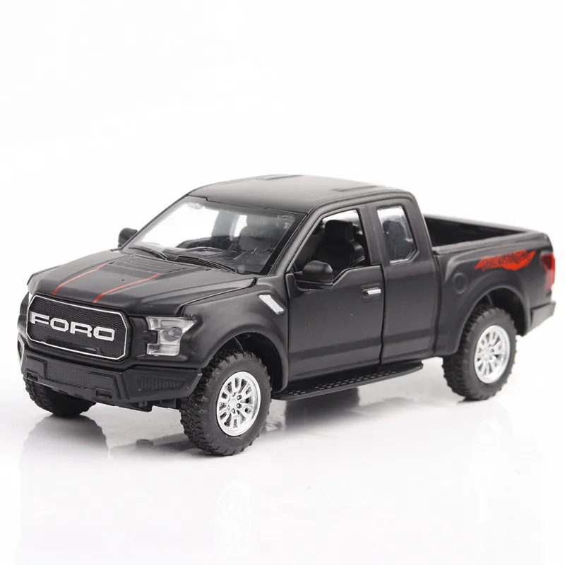 1:32 Масштаб сплава тянуть назад автомобиль игрушки, высокая моделирования FORD Raptor F150 пикап, музыкальные мигает и игрушки - Цвет: 32128B no box