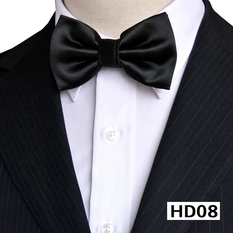 Solid Black Navy Blue Gray Grey White Red Tuxedo Mens Bow Tie Pre-tied 100% Silk Adjustable For Men Free Shipping Wholesale