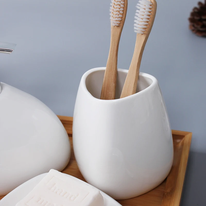 China Six-piece Set ceramics Bathroom Accessories Set Soap Dispenser/Toothbrush Holder/Tumbler/Soap Dish Bathroom Products