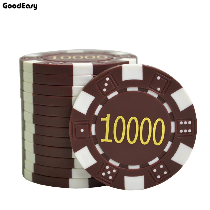 25 шт./лот 11,5 г/шт. ABS Позолоченные игральные кости фишки для покера монеты Техасский покер джетон игры Fichas казино черный Джек Pokersatr металлические монеты - Цвет: 10000
