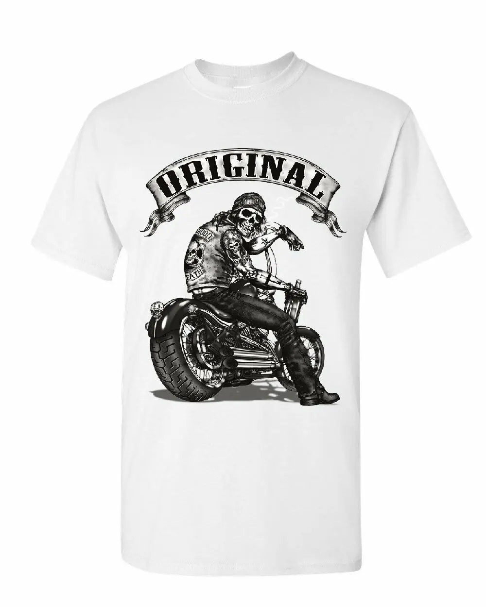 Vintage Motorcycles T-Shirt Biker Route 66 Road Tested MC Mens Tee Shirt 