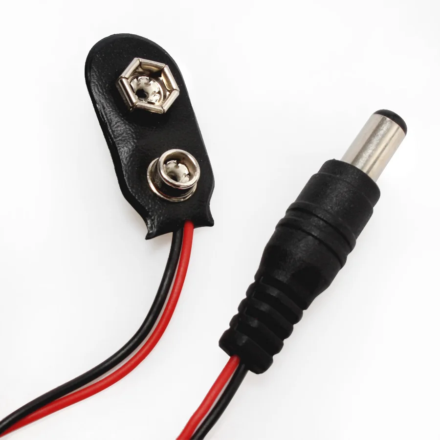 

1Pcs 9V Battery Button Power Plug DC Male Line Adapter Cable 9V Battery Buckle With DC 5.5*2.1mm Plug Battery Box