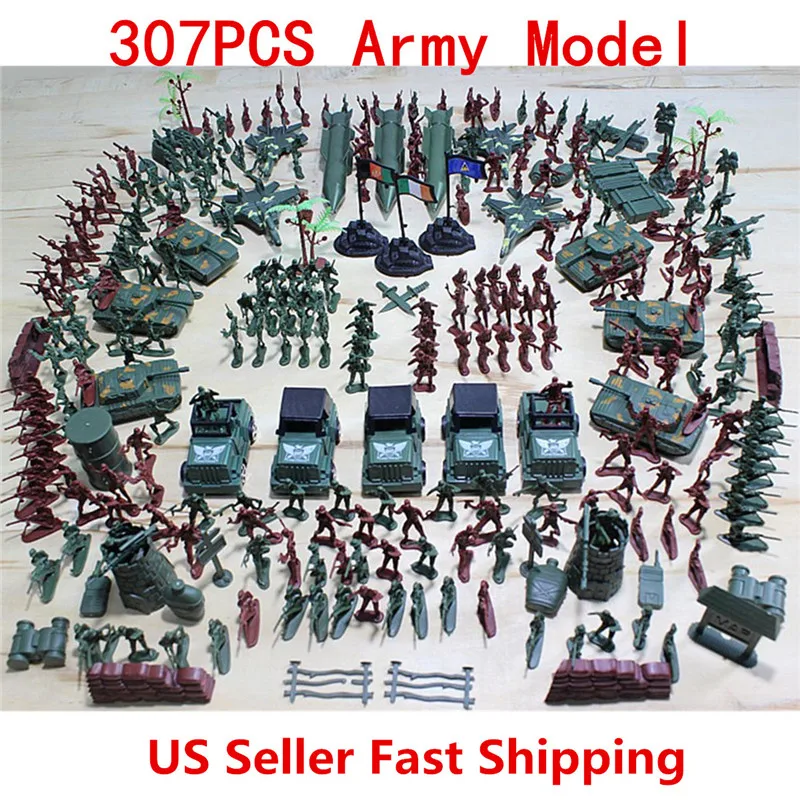 

307pcs/set Soldier Model Toy Soldier Military Model Aircraft Tanks Scene Grenade Tank Aircraft Rocket Army Men Toy Figures
