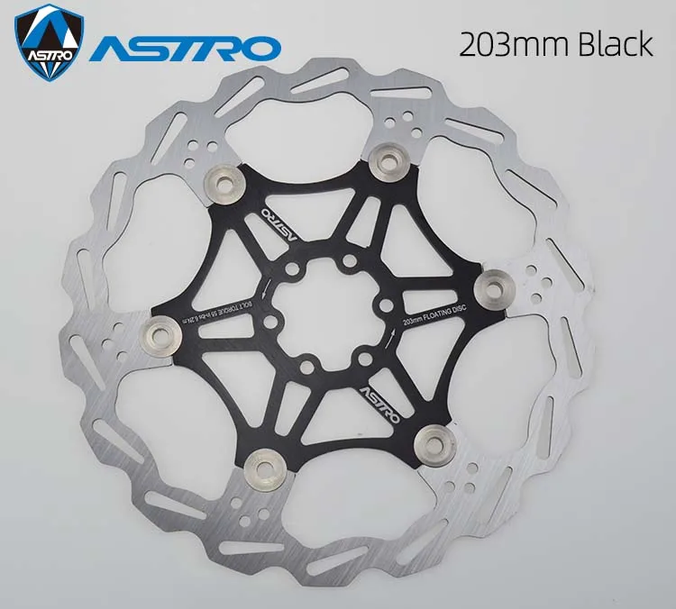 ASTRO MTB велосипед плавающий дисковый тормоз AL7075 CNC горный велосипед тормозные роторы 160 мм/180 мм/203 мм гидравлический дисковый тормоз части велосипеда - Цвет: 203 Black 1pcs