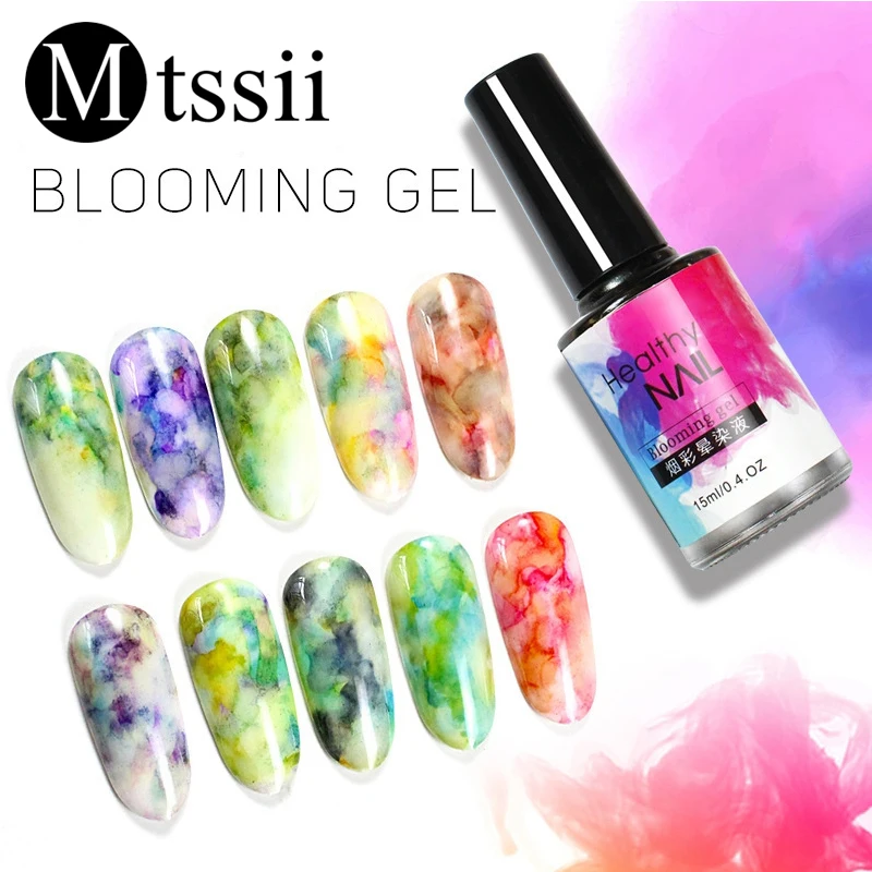 

Mtssii Blooming Nail Polish 15ml Watercolor Ink Nail Polish Bloom Gel Smoke Effect Smudge Bubble Varnish For a Manicure 1 PC