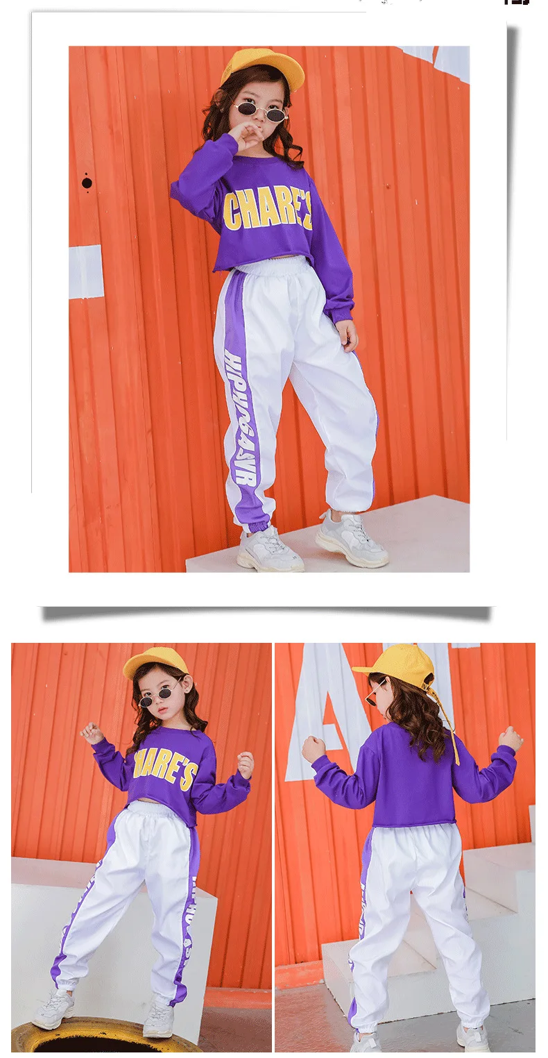 Kids clothes girls Set 2019 8 to 12 Years hip hop dance costumes kids jazz cheerleader costume kids tracksuit for girl 140 130  (6)