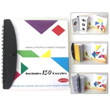 150 Puzzles Book Magnetic Tangram Toys Challenge IQ Montessori Educational Book for Kids Children Gift