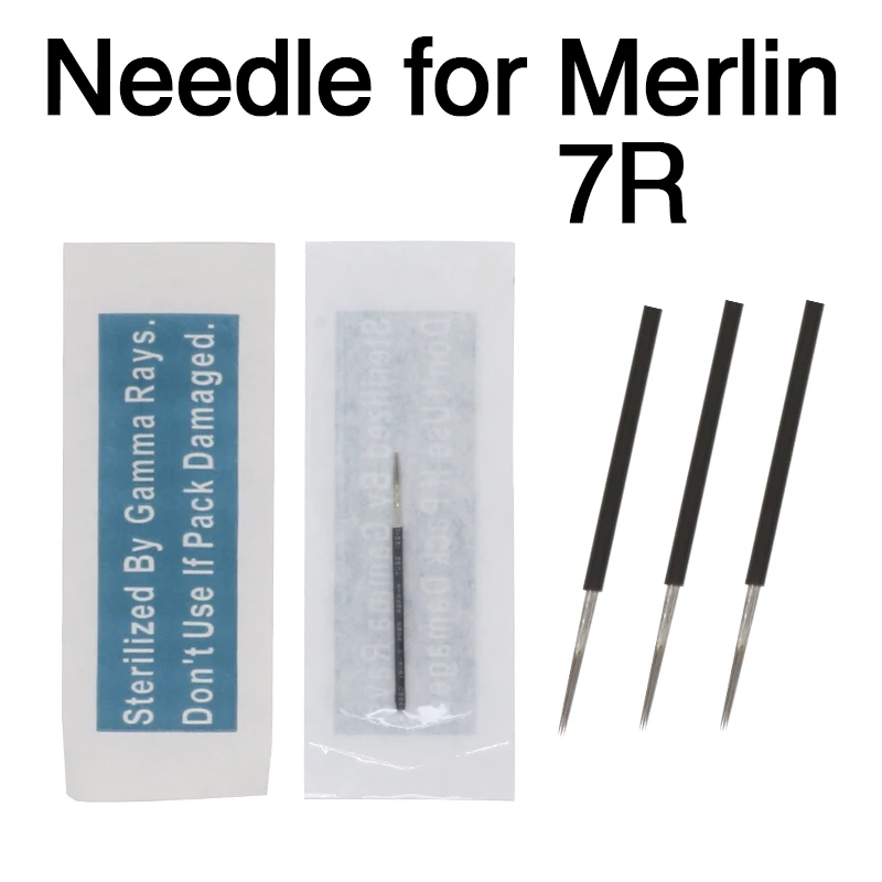100Pcs 7R Tattoo Needle 7 Prong Round Card Needles For USA Biotouch Merlin Machine Permanent Munsu Makeup Accessories needle tip | Красота и