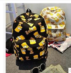 

2016 New Fashion  Harajuku Simpson Print Women Double-shoulder Bag Canvas Bag Women's Travelling Bag Men's Backpacks School Bags