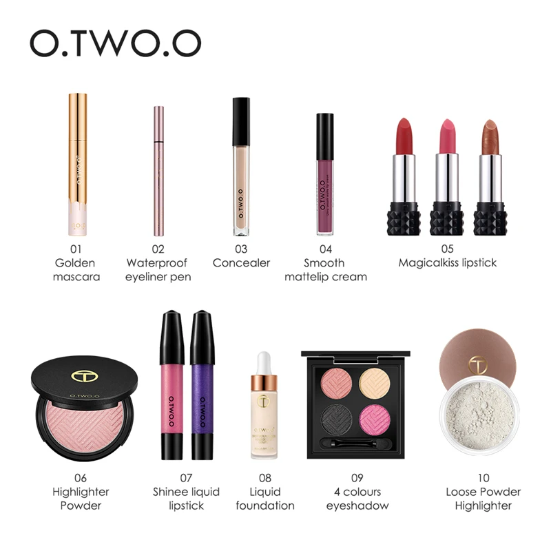 O. TWO. O, черного и золотого цвета серии Make Up набор инструментов 13 шт./компл. с косметикой профессиональная акустическая система Красота Make Up набор косметики