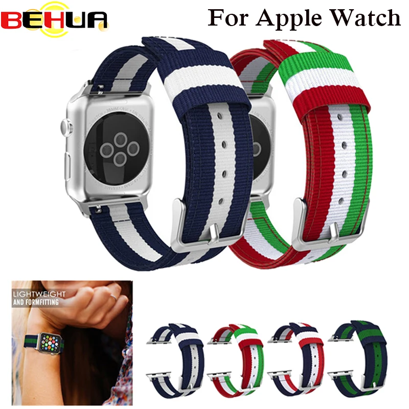 

BEHUA Strap For Apple Watch Series 3 Band Fine Woven Nylon Adjustable Replacement Strap For iWatch 38mm 42mm series2 1 Wristband