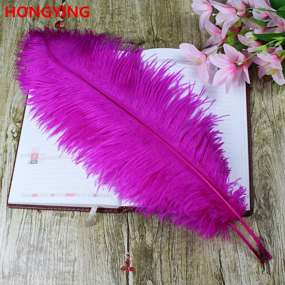

10 PCS beautiful natural rose red ostrich feather 50-55 cm / 20 - 22 inches ostrich plumage wedding festival plumes decorative