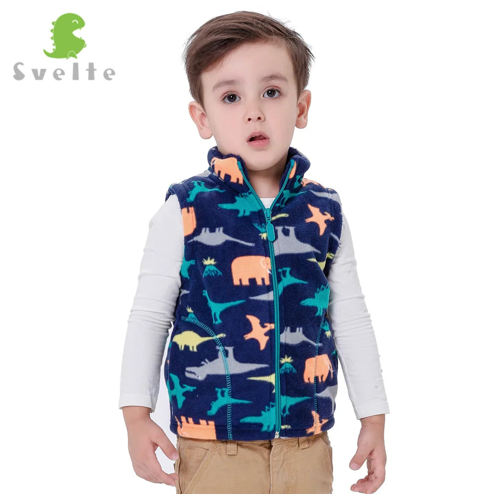 Svelte Brand for 2017 Spring Fall Children Boys Fur Fleece Vest Cartoon