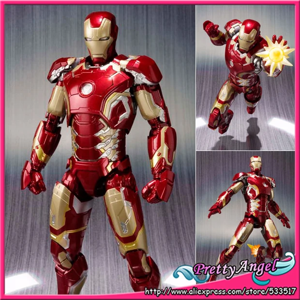 Дешево Красивый ангел натуральная Bandai Tamashii Наций S. h. figuarts Железный человек Mark.43 Мстители 2 Возраст Ultron фигурку