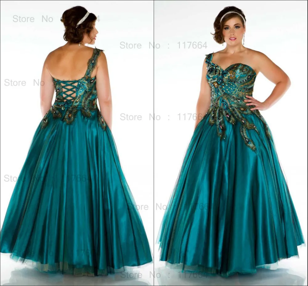 peacock formal dress plus size