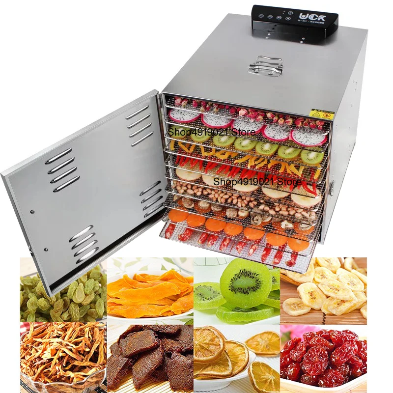

10 Layer Commercial Professional Fruit Food Dryer Stainless Steel Food Fruit Vegetable Pet Meat Air Dryer Electric Dehydrator