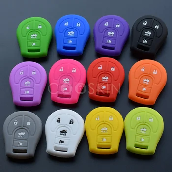

100pcs/lot 4 Buttons Silicone rubber Car Key Case Cover Shell For Nissan Maxima Versa Altima Sentra Tiida Armada Remote key