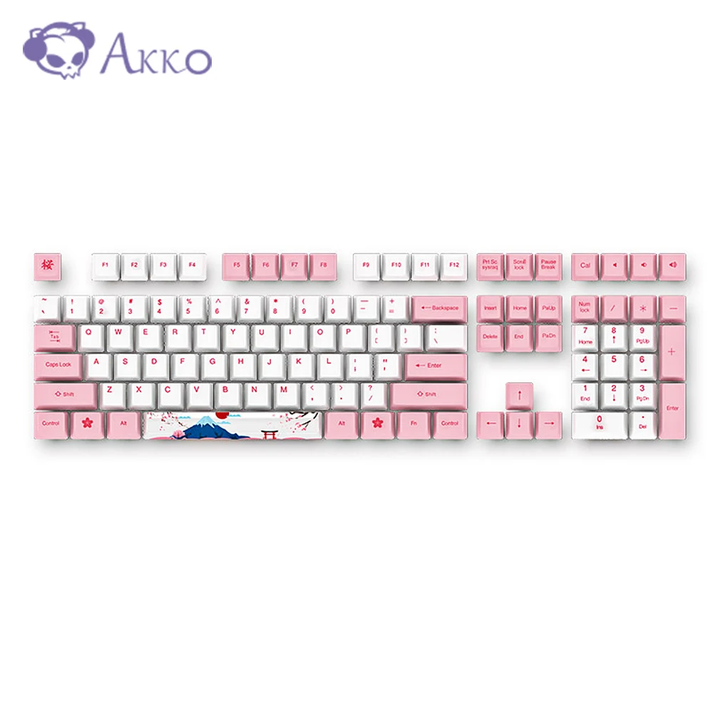 AKKO Cherry PBT 114 ключ Вишневый краситель субкровать набор ключей мировой Тур Серия
