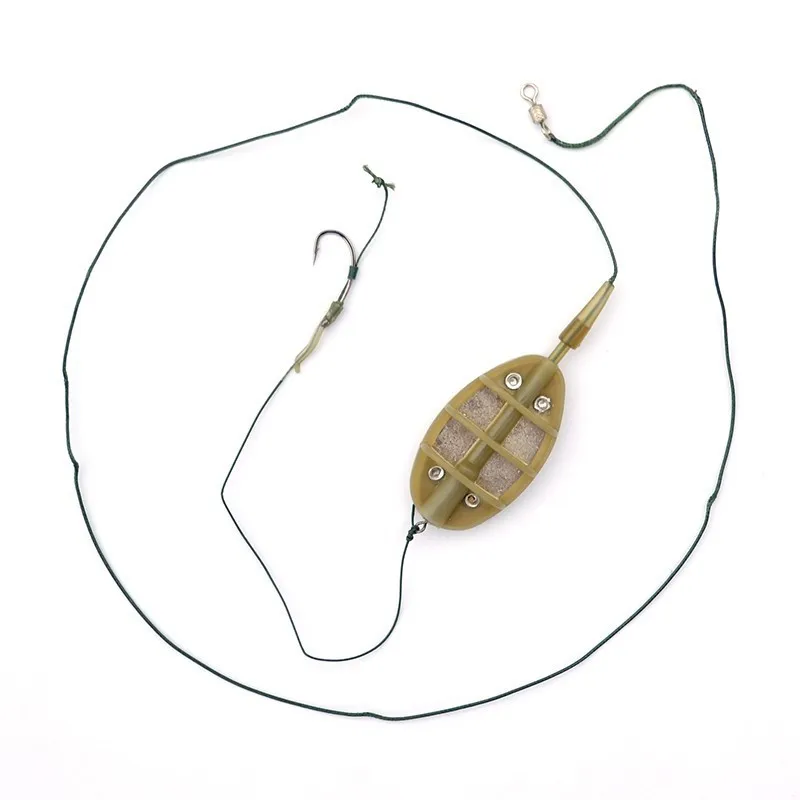 

Carp Fishing Hair Rig Method Feeder Ready Made Carp Rig Leadcore Tied Curve Shank Fishing Hooks Weight 15g 30g 50g 60g