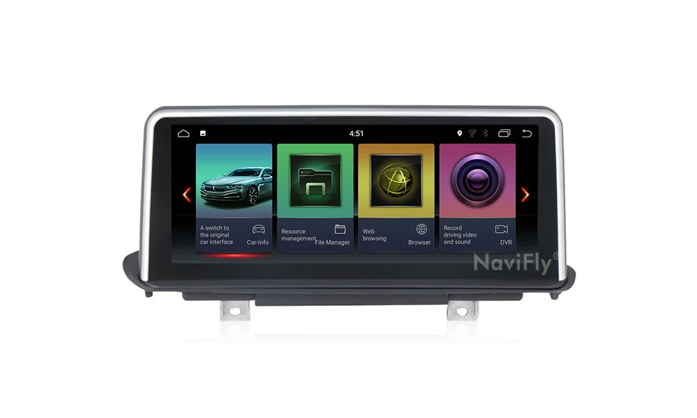 Excellent NaviFly 10.25 inch Android 7.1 car GPS Navi multimedia player for BMW X5 F15 2014-2017 Original NBT system ID7 UI WIFI BT MAP 9
