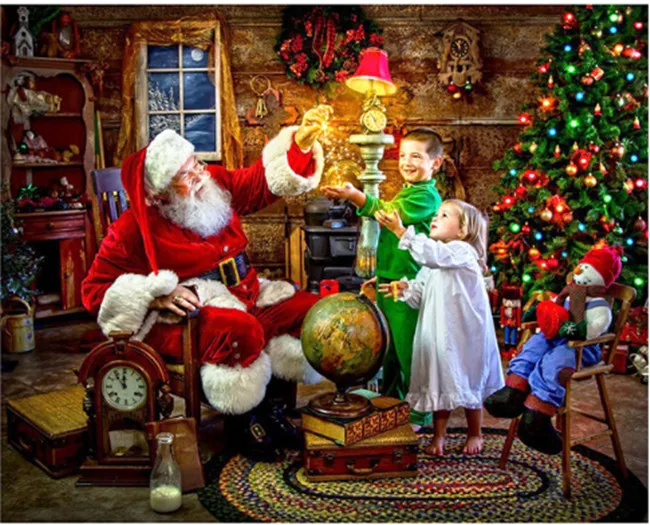 5D square Diamond DIY Embroidery &quotSanta &amp Elk&quot Wall Sticker Cross Stitch Mosaic Decorative Gift | Дом и сад