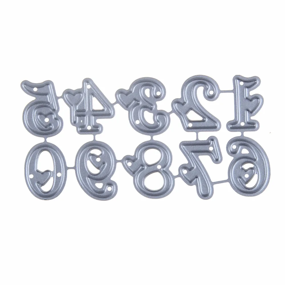 Numbers Metal Die Cutting Steel Dies Birthday Card Decorative Stencil