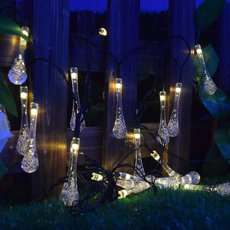 Light String BulbOutdoorSolar Lights Christmas Party Water Droplet Sunlight Led Bulb 20 LED Solar Lamp for Garden Decoration (11)