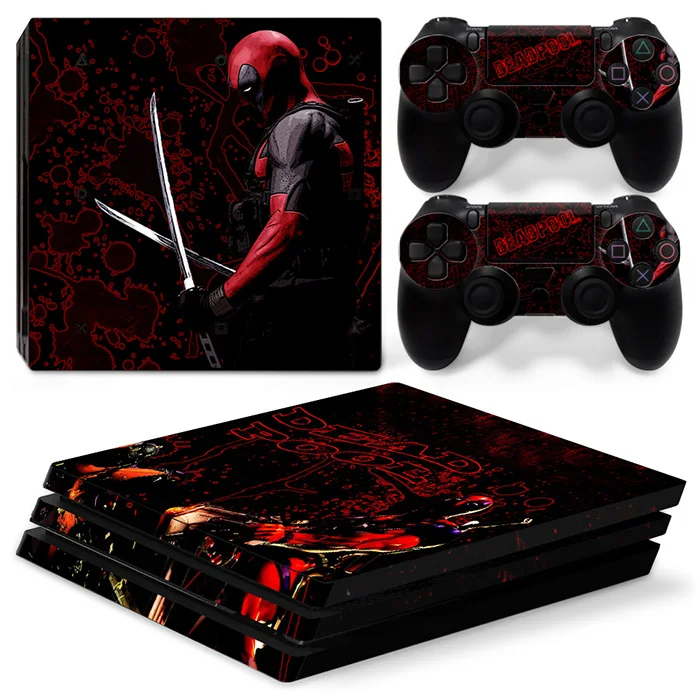 

Unique Vinyl Decal Skin Sticker for Play Station 4 PS4 Pro Console + 2 Controller Skin Deadpool TN-P4Pro-0031