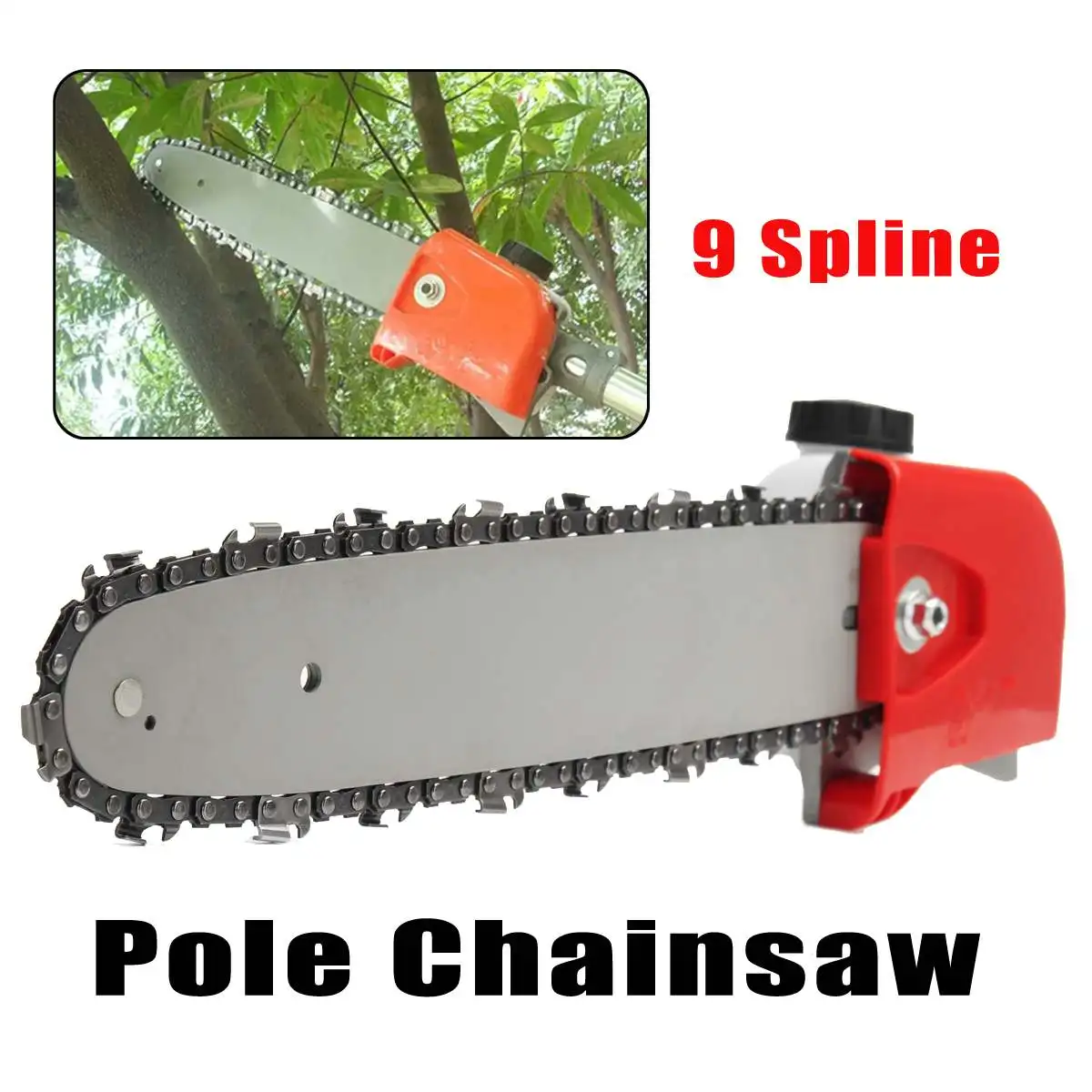 

26mm Pole Saw 7/9 Spline Tree Cutter Chainsaw Bracket Gearbox Gear Head Tool Replacement Part Power Tool Accessories