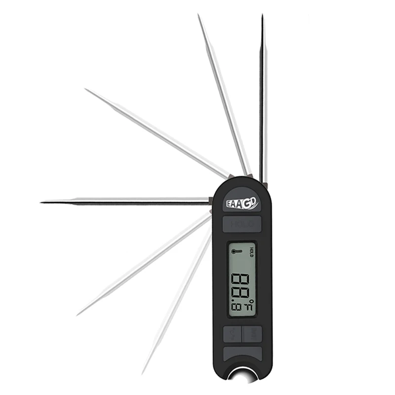

EAAGD Instant Read Digital Meat Thermometer, High Precision Foldable Kitchen Cooking Thermometer with Bottle Opener, Multifuncti