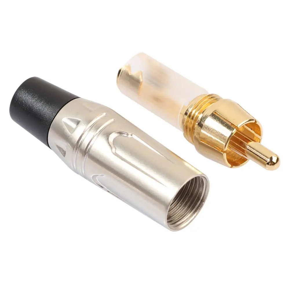 REXLIS 10 шт. DIY позолоченный RCA штекер HIFI Аудио кабель Мужской Видео разъем золотой