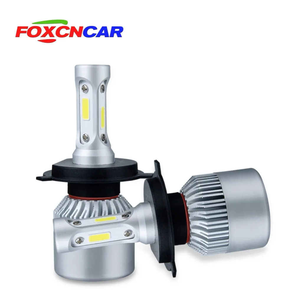 Foxcncar 2 шт. Авто H4 светодиодный H7 H11 H8 9006 HB4 H1 H3 HB3 S2 автомобильные головные фары лампы