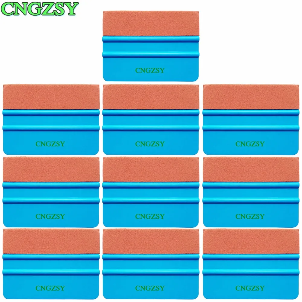 

CNGZSY 10pcs Multifunction Suede Wrapped Squeegee 4 Inch Scraper Squeegee Auto Film Wrapping Tools Wallpaper Scraper 10A17