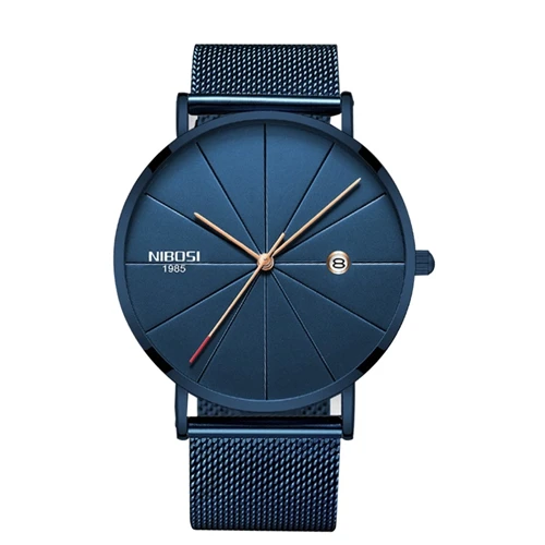 NIBOSI супер тонкие кварцевые часы, повседневные наручные часы, бизнес Топ бренд, кожа, аналоговые кварцевые часы, мужские Модные Relojes Hombre - Цвет: A
