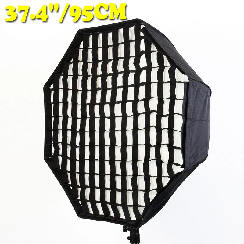 

Photo Studio 95cm/37.4" Octagon Umbrella Softbox Diffuser Reflector + Gird for Speedlite Flash Photography Soft Box Light Box