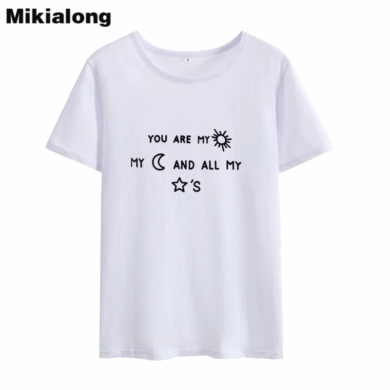 Mrs win YOU ARE MY ALL Tshirt Femme уличная корейская модная женская летняя футболка Ulzzang